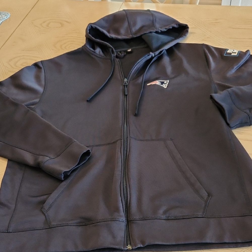 Dunbrooke NFL NE Patriots Blue Full-Zip Hoodie Embroidered Logo Size XL
